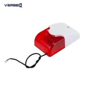 Verbex VT-WLAS5 White Plastic Fire Siren Strobe Alarms Custom Small Wall-Mounted 105db Red Strobe Light Siren